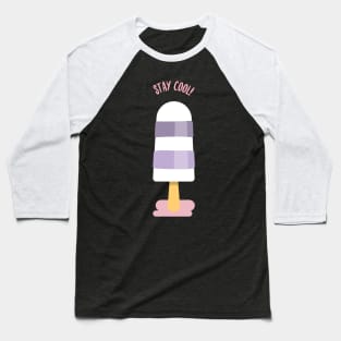 Stay cool violet and white popsicle Baseball T-Shirt